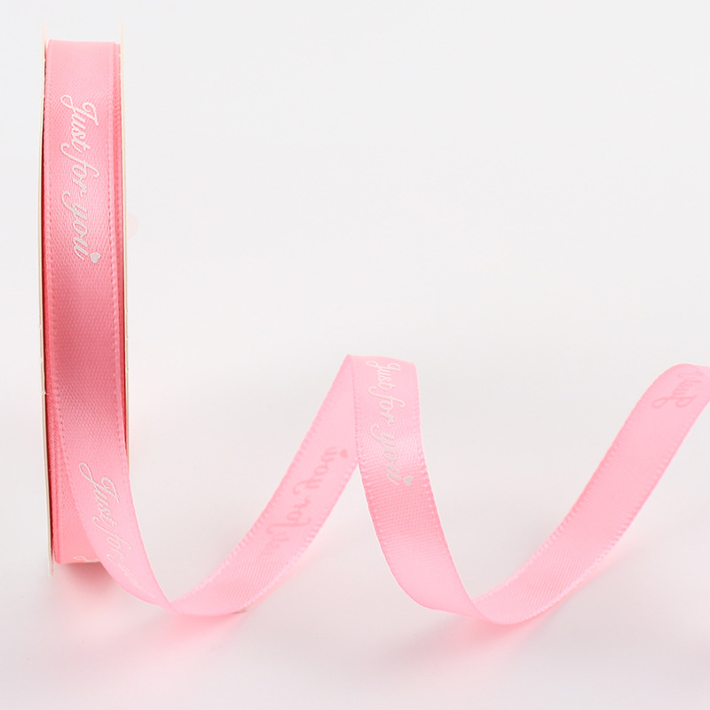 2,5 cm flor floral caja de regalo cinta de poliéster pastel DIY arco cinta sólo para usted letra inglesa cinta