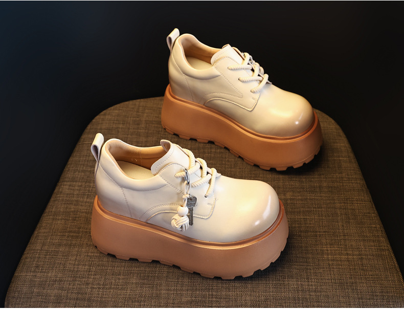 Giày loafer nữ đế dày tăng chiều cao phong cách Hàn Quốc — màu đen chi tiết 5