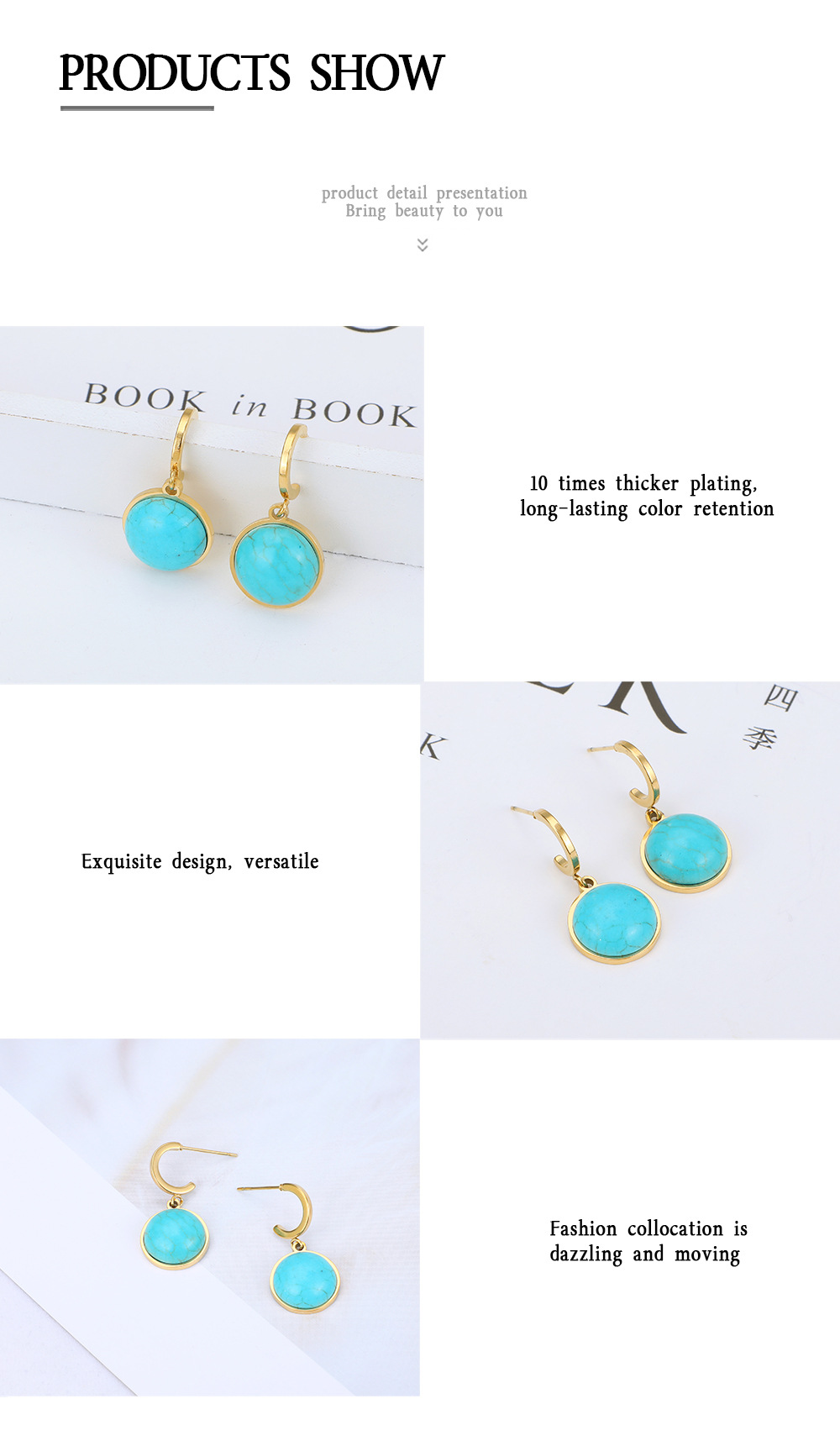 Geometric  Style 304 Stainless Steel No Inlaid Plating Earrings display picture 3