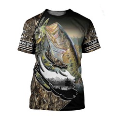 AliExpress 新しい夏のメンズ Tシャツ 3D デジタル印刷釣りファッションティーンエイジャーストリート半袖トップ