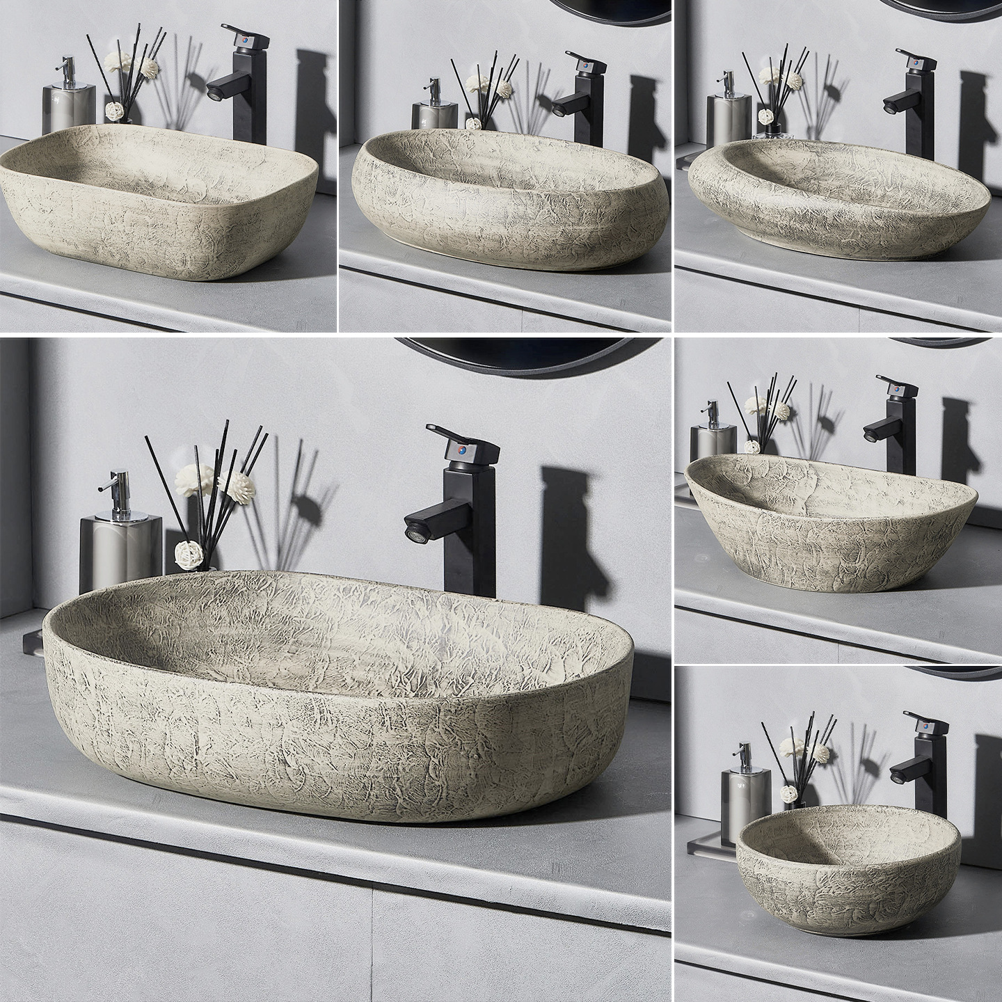 Ceramic Art Countertop Basin Household Wash Basin Outdoor Courtyard Retro Wash Basin Balcony Bathroom Basin Household