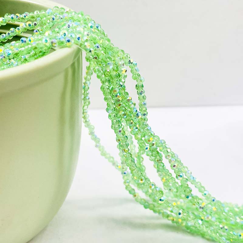 Cuentas planas de 1MM para ruedas de cuentas, cuentas de porcelana AB de alta temperatura, coloridas, transparentes, iridiscentes, facetadas, para pendientes, pulseras, espaciadores y micro cuentas.