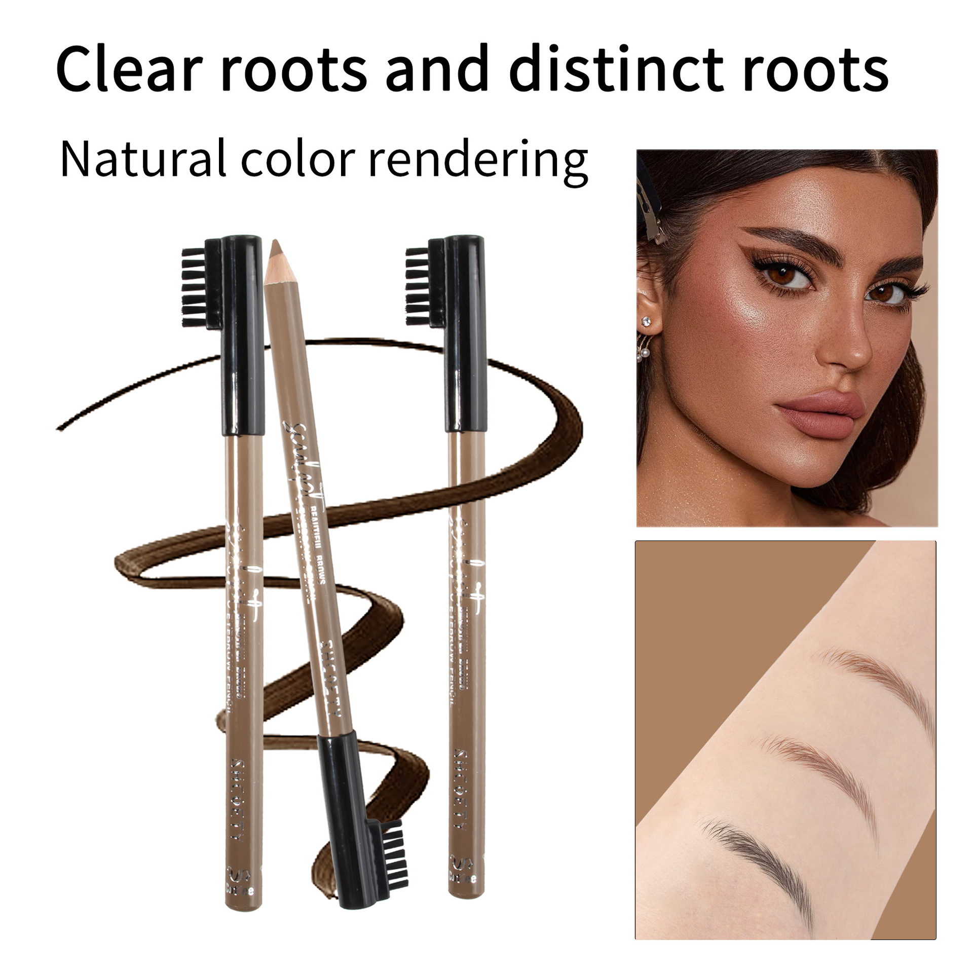 SHCOETY eyebrow brush, a wooden eyebrow brush, is waterproof, does not smudge or fade. It is a natural multi-color makeup pen that crosses borders undefined