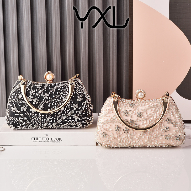 Bolso de cena para damas europeas y americanas, bolso cheongsam bordado de cuentas de la industria pesada, bolso de mano nupcial de la boda de la reunión anual, fabricante de partybag