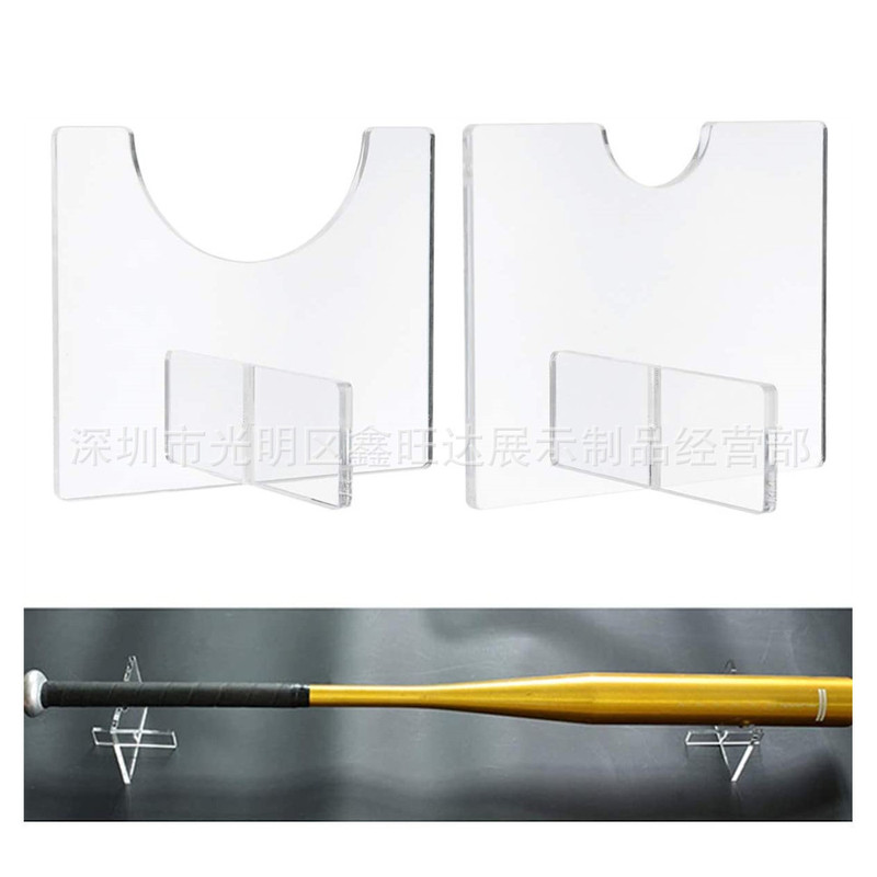 1 Pair Acrylic Bat Stand Table Bat Softball Bat Stand Horizontal Baseball Bat Display Stand
