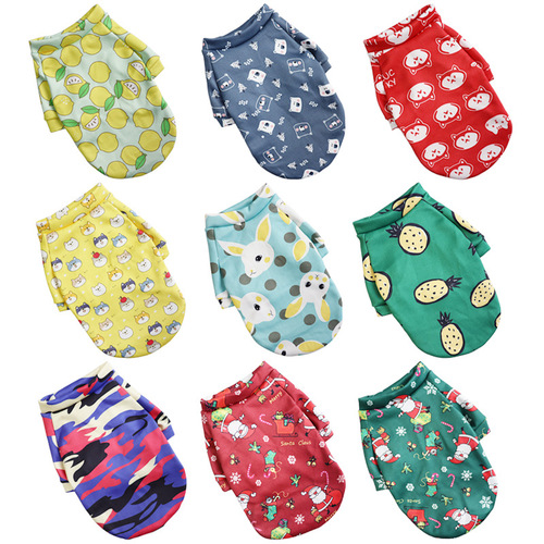 Pet supplies, dog clothes, fashionable thin velvet pet floral clothes, two-legged sweatshirts, dog clothing manufacturers wholesale