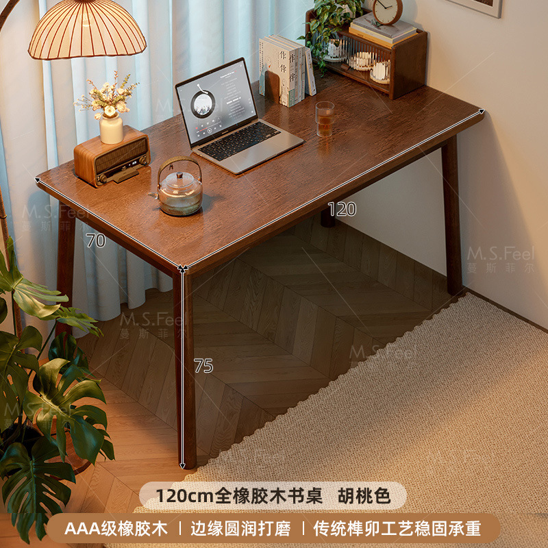 Escritorio de computadora para dos personas dormitorio doméstico contra la pared escritorio de escritorio de escritorio estudiantil tabla de estudio larga escritorio de madera sólida