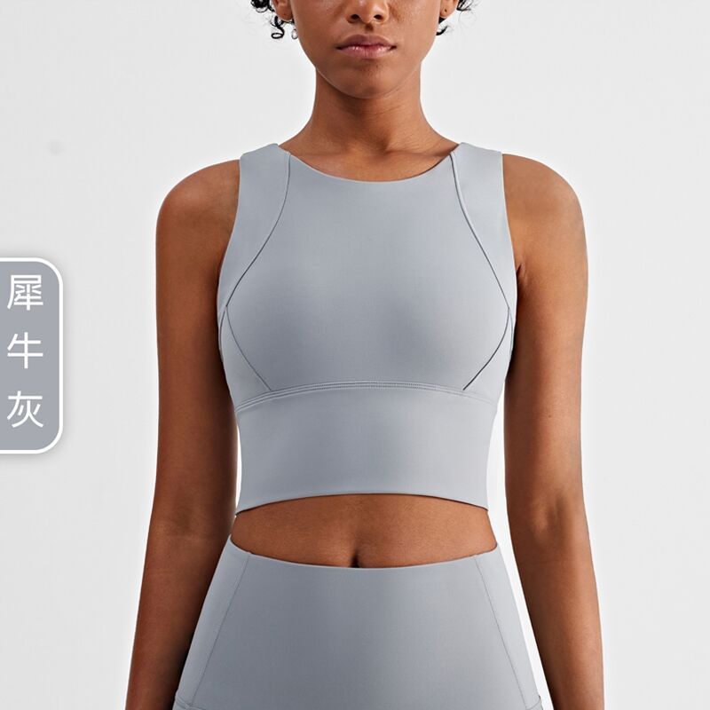Ropa interior deportiva de verano de alta resistencia a prueba de golpes de las mujeres empuja hacia arriba el pecho grande Chaleco de Yoga de una sola pieza correr entrenamiento fitness sujetador