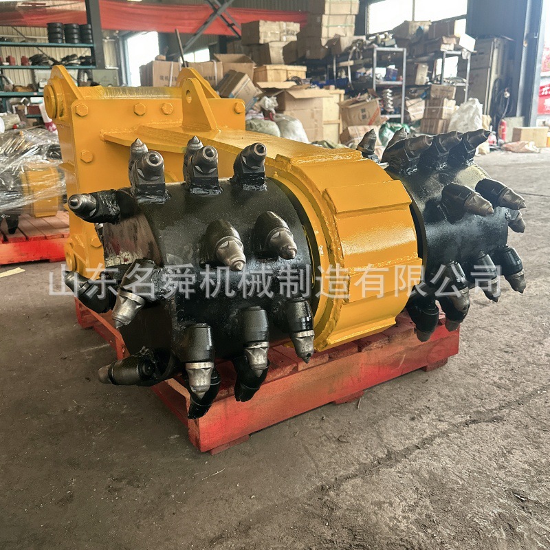 20-60吨挖机属具铣挖机价格横向液压双头铣刨头360°旋转名舜机械