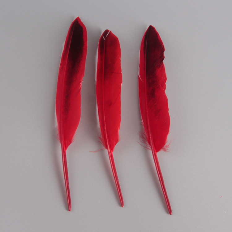 Plumas rojas al por mayor boda jardín de infantes diy plumas hechas a mano pieles de pavo pendientes de plumas de ganso accesorios accesorios de ropa image 40