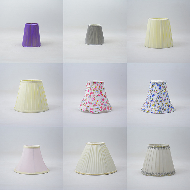 [Xianfan] lámpara chandelier pantalla Shell impresión tira de tela encaje bordado borde dormitorio mesita de noche salón Decoración