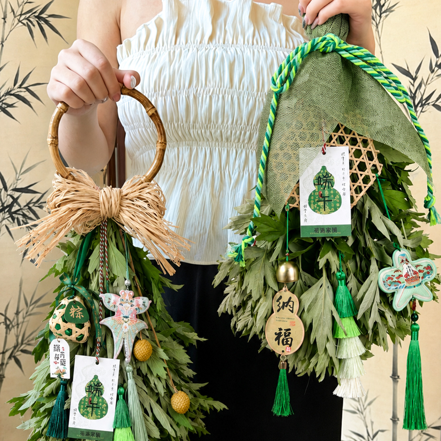 Boat Boat 18 puertas colgadas hechas a mano DIY material acacia acaricia ramo de decoración de la puerta colgando atmósfera arroz de arroz image 6