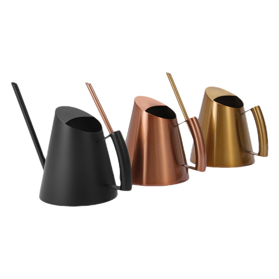 Regadera vintage de acero inoxidable para jardinería, regadera de metal con boquilla larga, productos metálicos, regadera nórdica, venta al por mayor de artículos florales