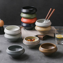 复古粗陶汤碗陶瓷抹茶日式碗简约深碗小汤碗沙拉碗甜品家用锥形碗