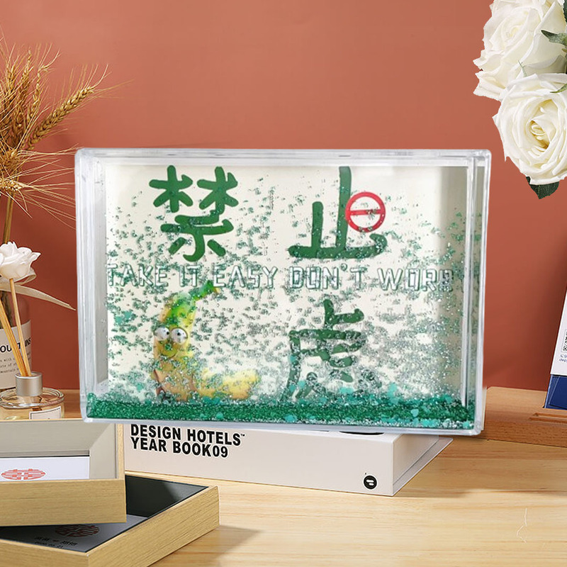 It is forbidden to in stock anxiety. A 6-inch replacement photo ornaments plastic water-filled quicksand photo frame ornaments
