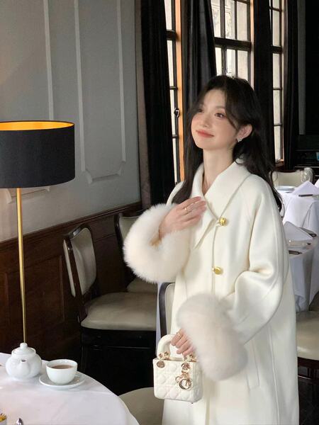 Scandinavian woolen double-sided cashmere demi-season woolen coat