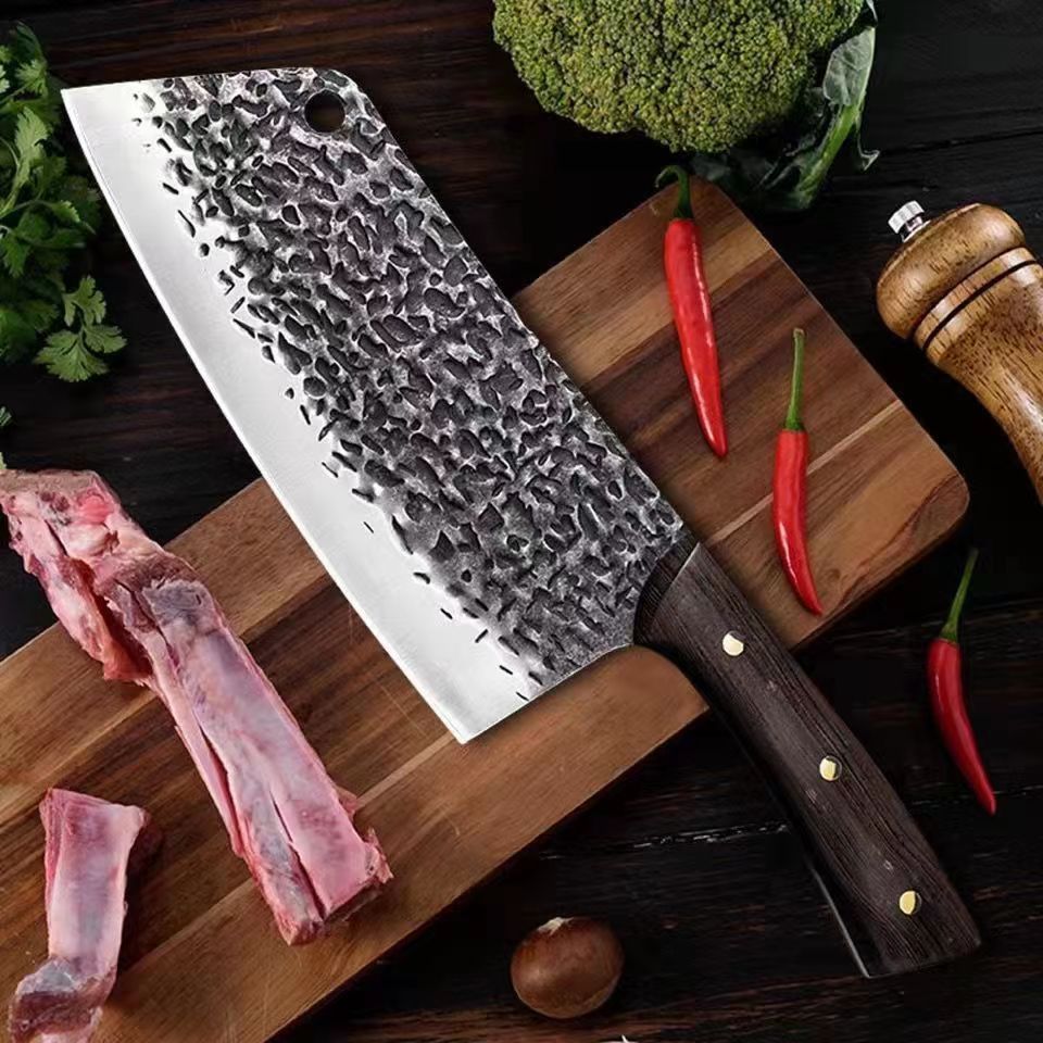 Household kitchen knife meat cutting knife kitchen sharp forged chicken wing wood handle meat cutting knife chef knife factory direct sales