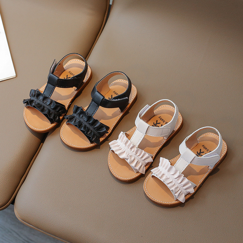 Sandale dulci și drăguțe din dantelă pentru fete, talpă moale, vara anului 2024, încălțăminte nouă pentru copii_voghion.com