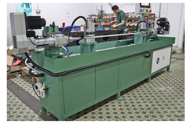 卧式双头攻牙机铝材电池壳侧面攻牙对边双头攻丝机