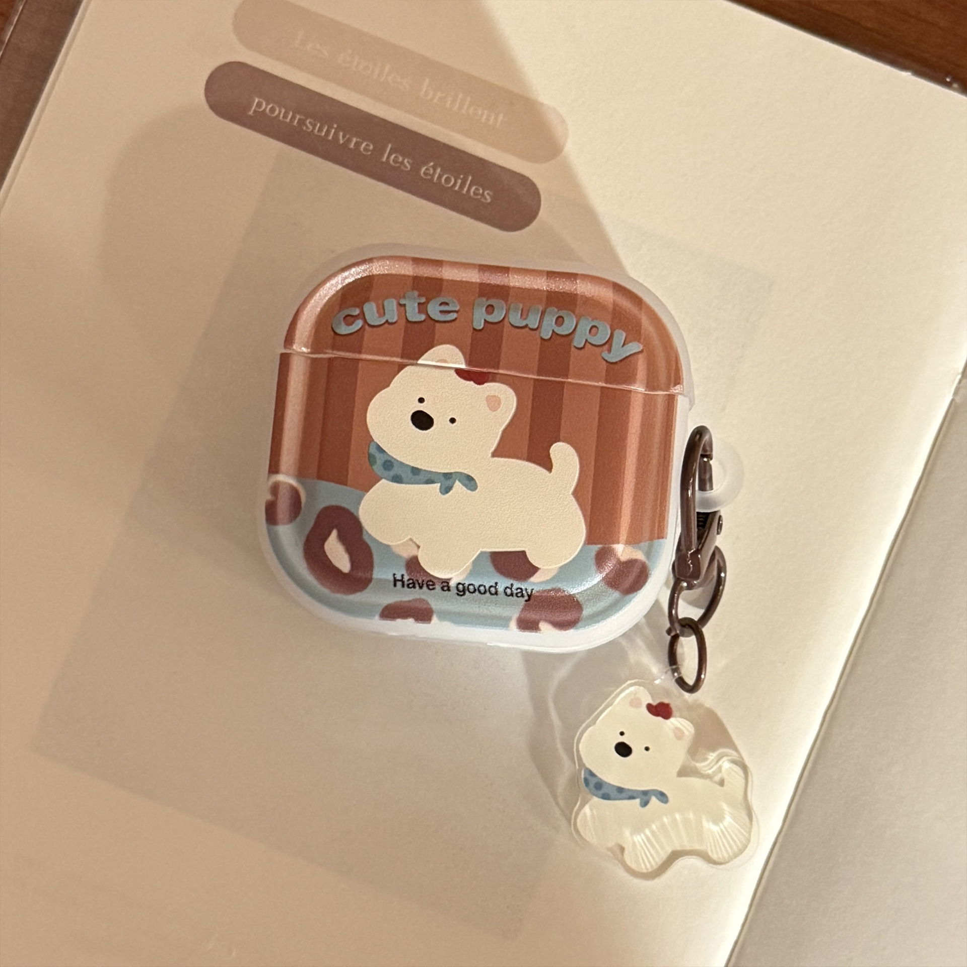 Retro Apple Airpods Pro2 cubierta 1 / 2 cubierta de auriculares bluetooth 3 colgantes de cachorro marrón 4 generaciones