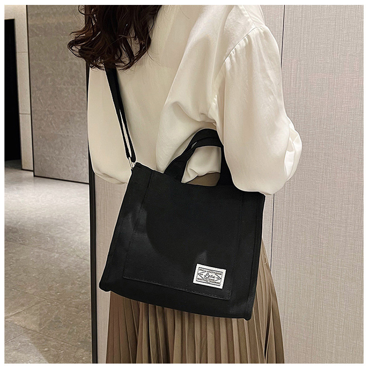 257g Weight Polyester Lining Material Sewing Thread Fashion Element Zipper Closure Type Single Shoulder Strap, Top Handle Strap Type Square Bag Bags Type Casual Occasion Canvas Material Solid Color Pattern All Seasons Season Women's Gender Streetwear Style Square Shape Women's Canvas Solid Color Streetwear Sewing Thread Square Zipper Square Bag 15