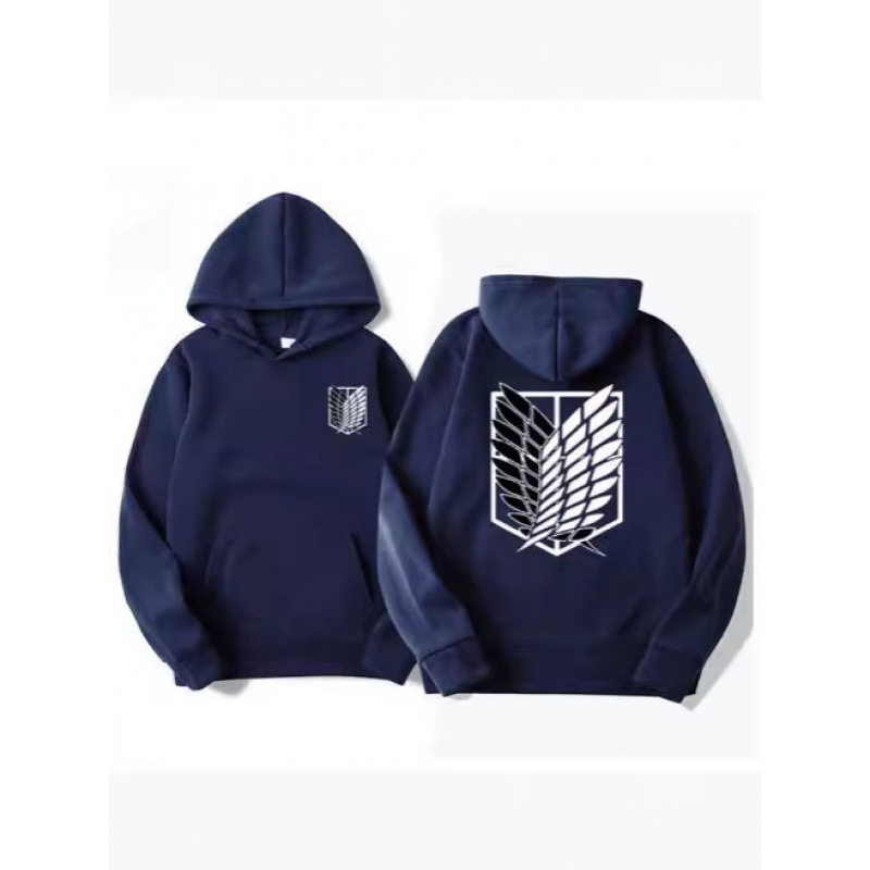 TK跨境2D现货进击的巨人卫衣 三笠艾伦调查兵团连帽帽衫卫衣外套