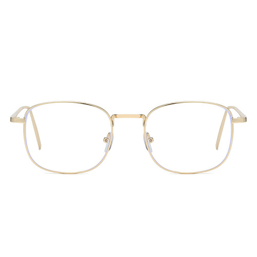 High-end gold wire frame photochromic glasses for men, stylish and elegant, suitable for both men and women, blue light blocking, non-prescription lenses