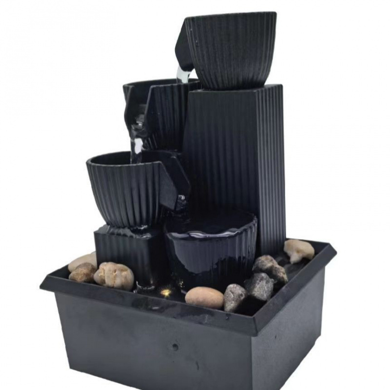 Fuente de Agua de Escritorio Pequeña de Plástico de Agua Corriente con Luz para Sala de Estar y Oficina image 15
