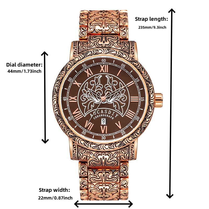 Orologio al quarzo vintage uomo design retro di lusso versatile_voghion.com