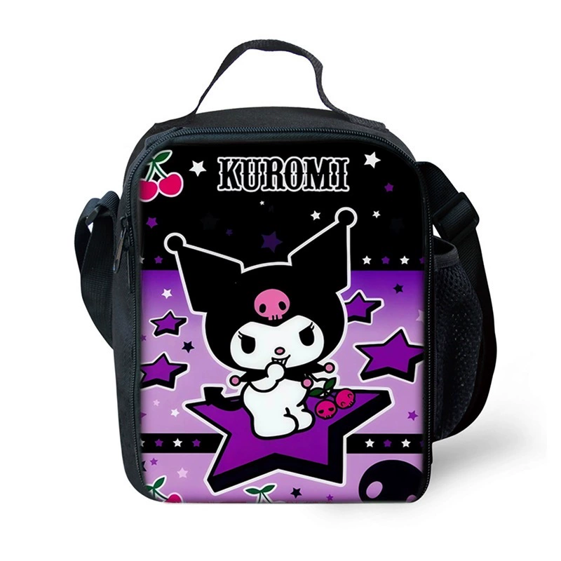 Мультяшная сумка Sanrio Kuromi, ланч-сумка Kuromi из оксфордской ткани, сумка через плечо с термоизоляцией