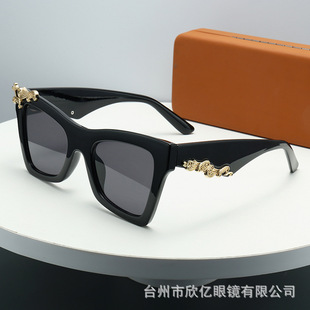 New European and American Cross-border Box All-match Sunglasses Ins Internet Celebrity Same Style Glasses Personalized Women's Cloud Mirror Leg Sunglasses