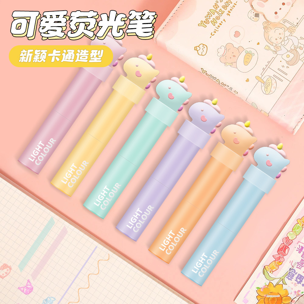 Unicornio puntero de resaltación puntero de marca puntero de mano puntero DIY set graffiti puntero de dibujos animados de alto valor de cara papelería