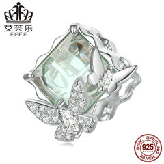 艾芙樂s925銀綠野仙蹤蝴蝶串珠手鍊 鍍白金鋯石昆蟲珠子飾品