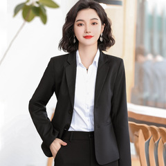 女性用スーツ、高級大学生面接スーツ、黒のプロフェッショナルな気質のホテルスーツ、作業服