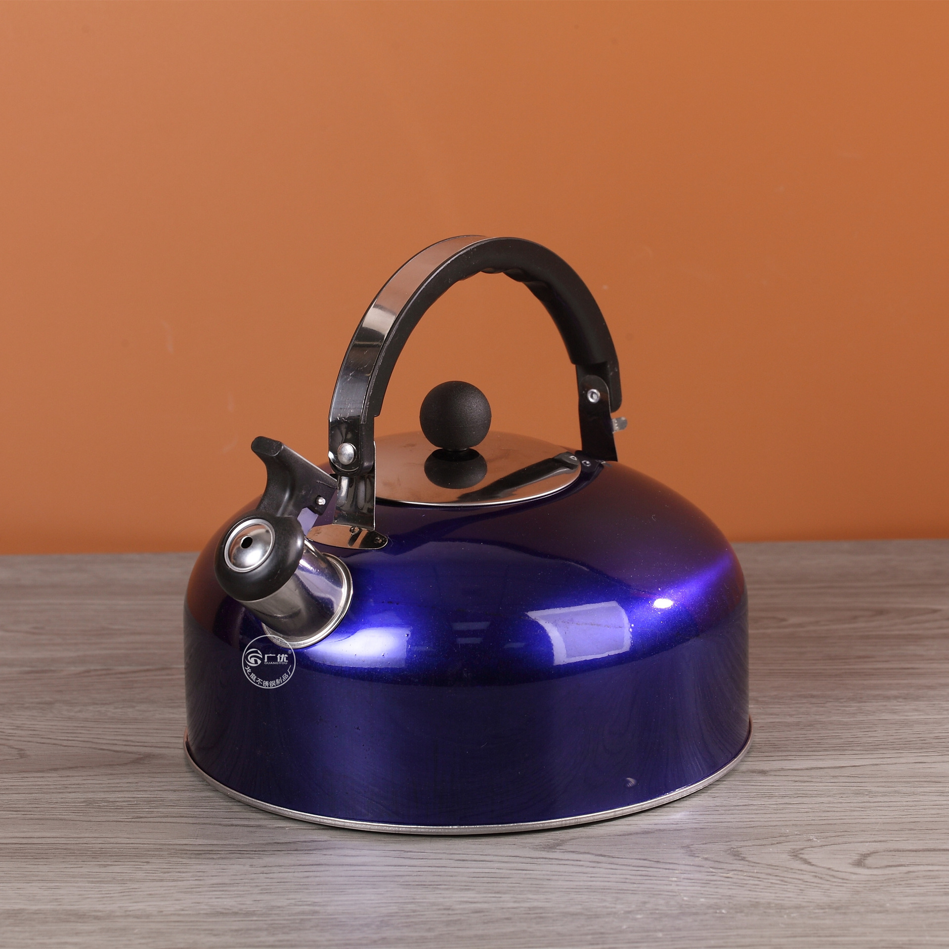 Olla plana de acero inoxidable mango de baquelita engrosada hervidor de agua de fondo plano de sonido hemisferio tetera de gas disponible