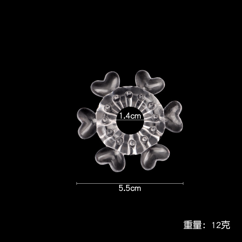 Heart-Shaped Lock Penis Ring, TPE Delay Ring for Men, Transparent Couple’s Aid — detail image 7