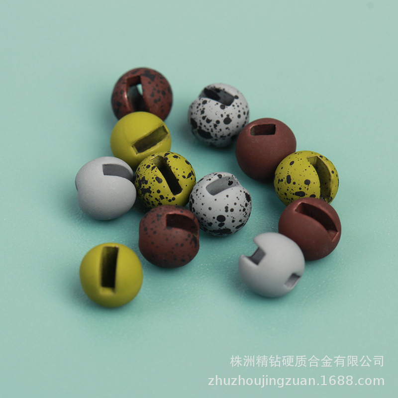 通孔/开槽/偏心tungsten beads油墨色飞蝇钓钨豆 可拿样 量大从优