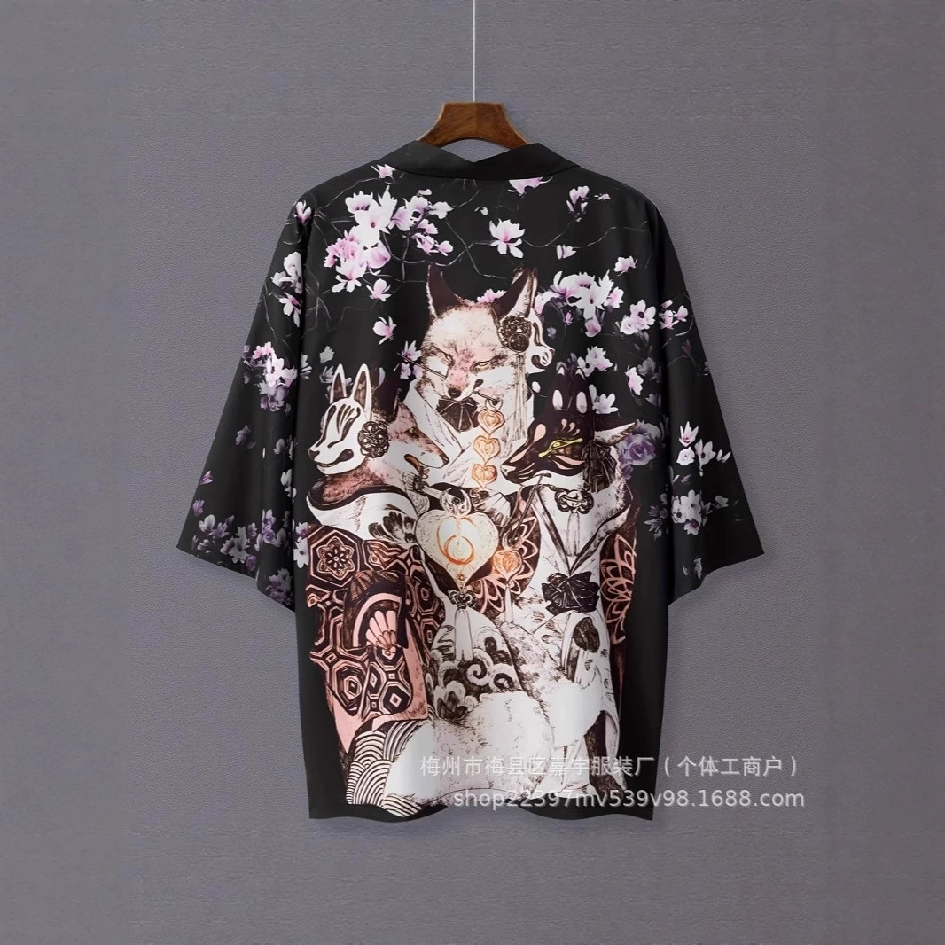 Модная мужская накидка с тигровым принтом в китайском стиле, свободная рубашка большого размера, тонкая ветрозащитная и солнцезащитная шаль из перьев.