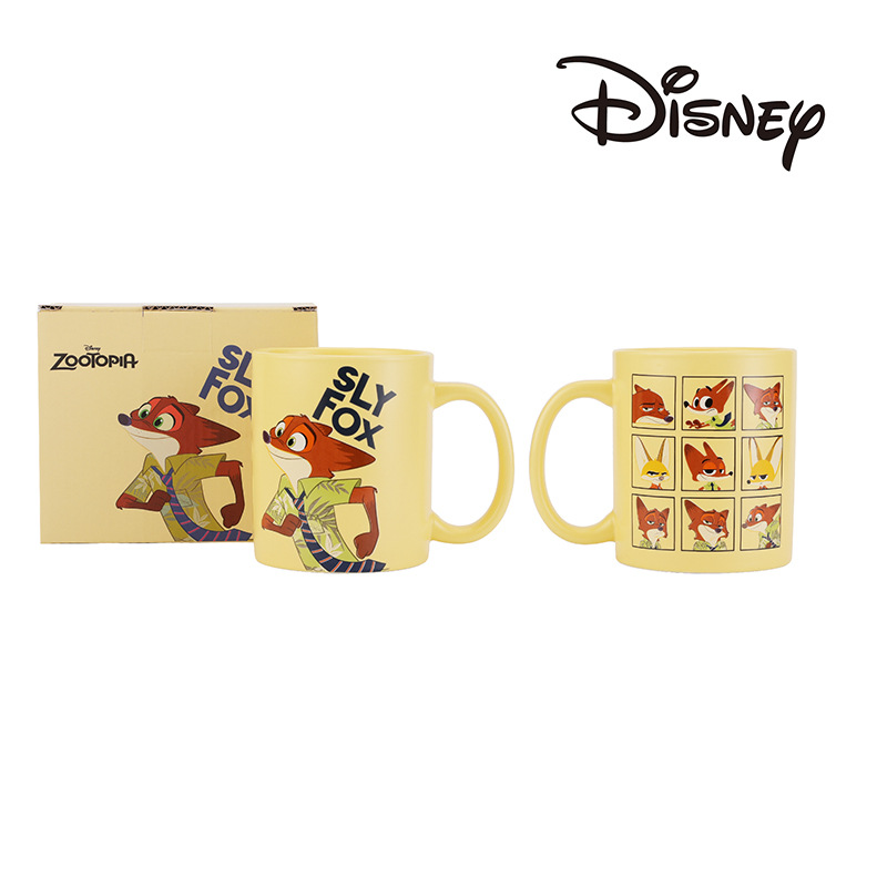 Taza de cerámica de Disney 360ml taza de cuadrícula de nueve palacios dibujos animados lindo al por mayor taza linda leche de gran capacidad