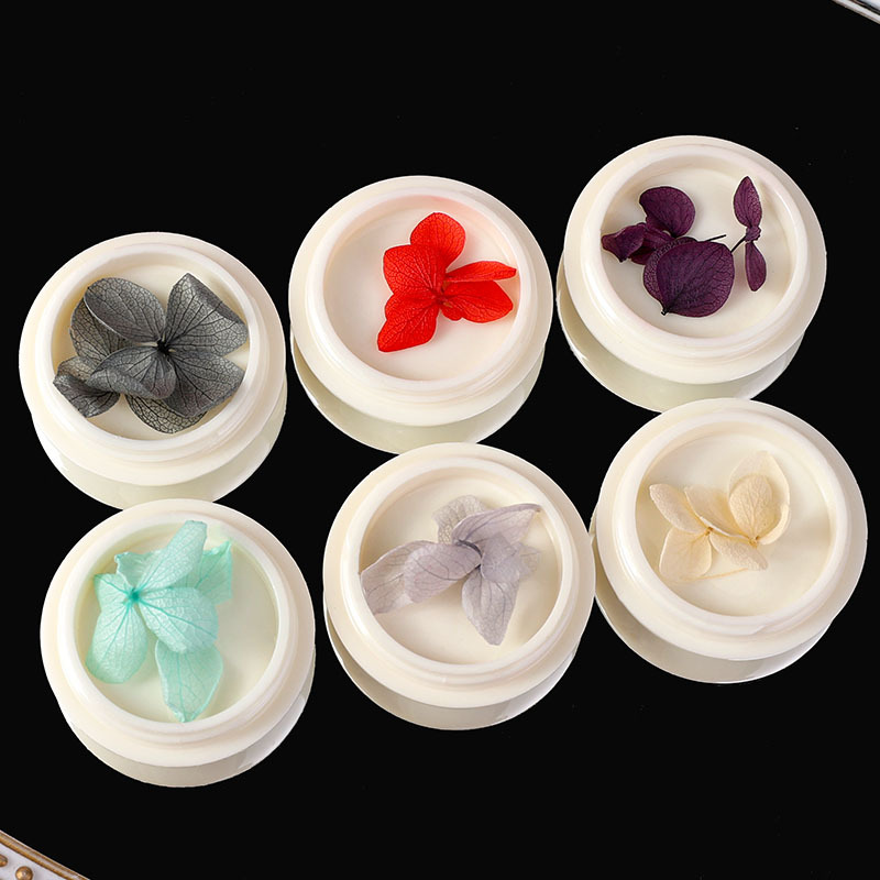 Joyas de flores secas japonesas pétalos de henna pegatinas de flores de nieve joyas de uñas encaje flor verdadera flor al por mayor