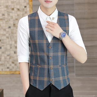 Spring and Autumn business casual slim fit suit vest 2024 New Men's Youth Best man unity wedding dress top