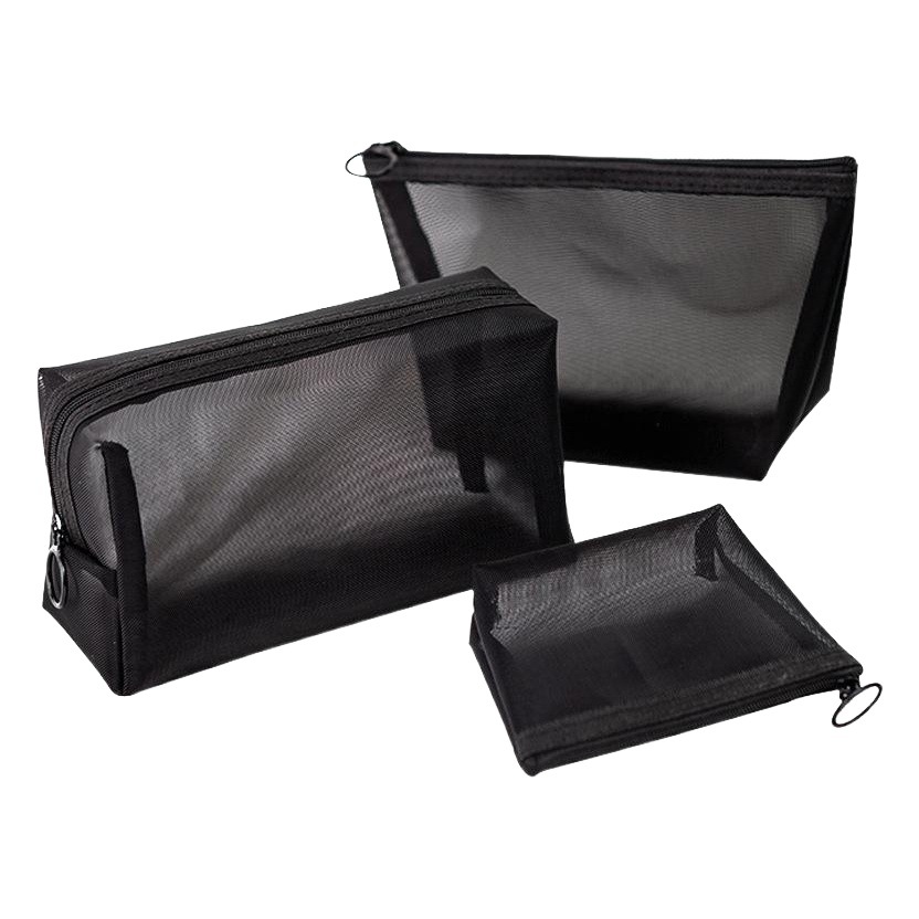 Bolsa de almacenamiento de malla transparente, bolsa de aseo portátil de viaje, bolsa organizadora de artículos diversos de malla de nailon, entrega directa del fabricante. image 1