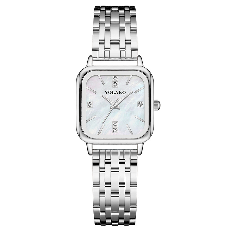 New Fashion Square shell dial ladies watch women's watch steel band women's watch_voghion.com