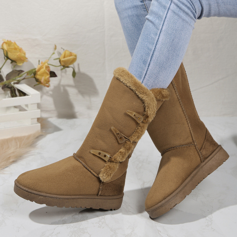 2024 autumn and winter long snow boots women's fashion fur one thick fleece-lined warm cotton shoes thick-soled snow cotton boots 2024 autumn and winter long snow boots women's fashion fur one thick fleece-lined warm cotton shoes thick-soled snow cotton boots
