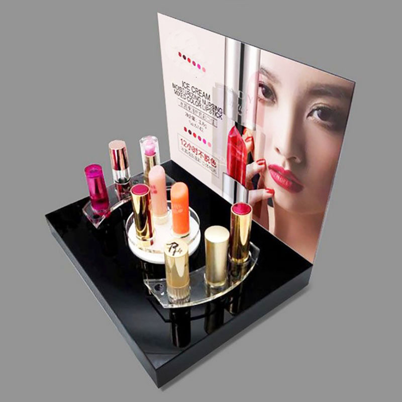 桌面美妆商品展示架彩妆口红陈列收纳架化妆品陈列展示台架生产商