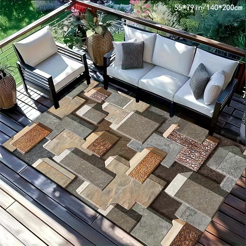 Marmoroptik Flurmatte Kristall Samt Wohnzimmer Teppich Schmutzabweisend_voghion.com