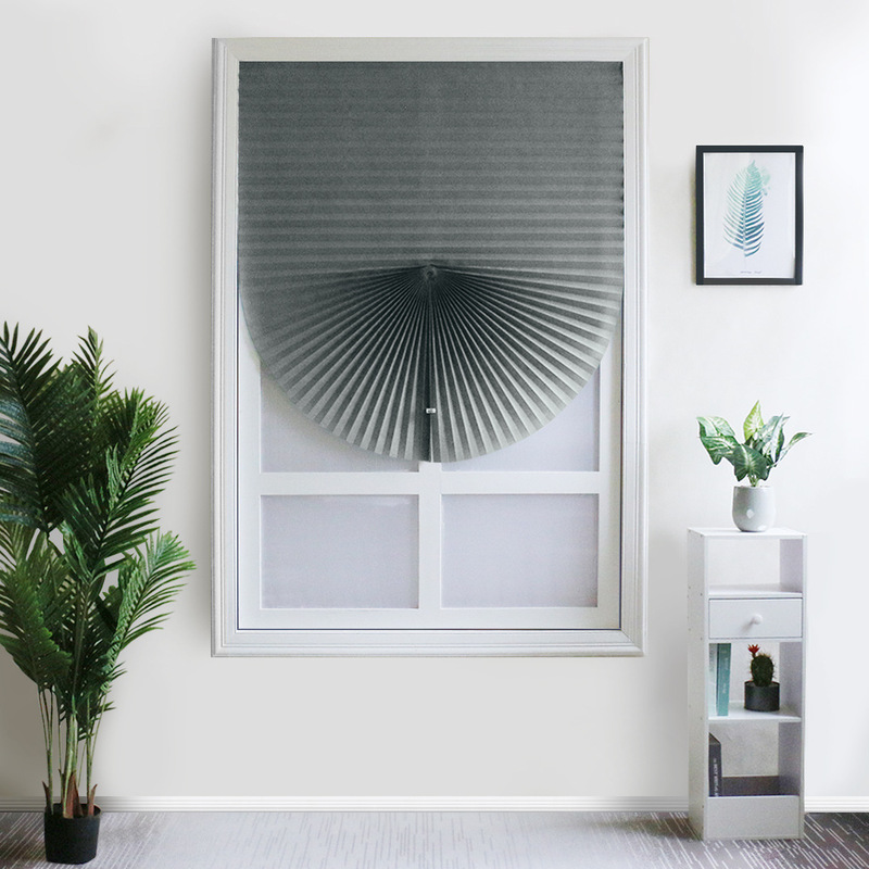 Finished Self-Adhesive Pleated Curtains, Blackout Curtains, Punch-Free Blinds, Bedroom Home Sunshade Curtains