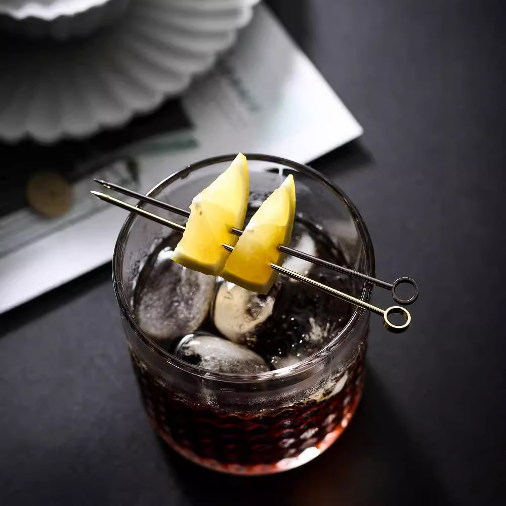 Sureon nórdico minimalista fruta tenedor Acero inoxidable creativo fruta signo cóctel signo sándwich hamburguesa signo