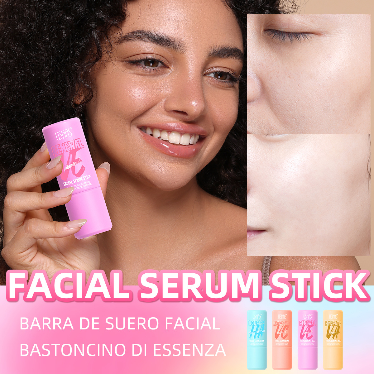 Esencia facial de comercio exterior USHAS para iluminar la piel