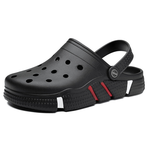 Men's trendy outdoor shoes with holes, large size slippers, two-in-one sandals, home use, anti-slip, summer beach sandals